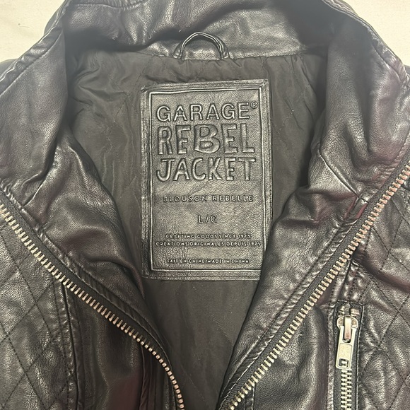 3/$75 Garage Rebel Leather Jacket Large - Picture 4 of 5